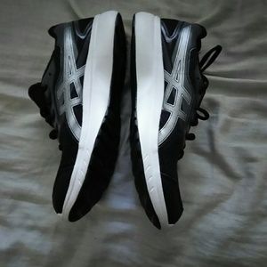 Asics black and silver